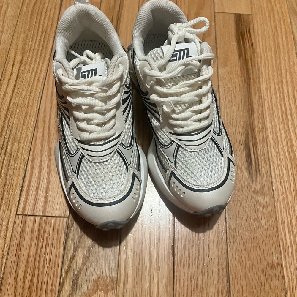 Steve Madden White and Black Athletic Shoes